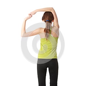 Teen girl exercising