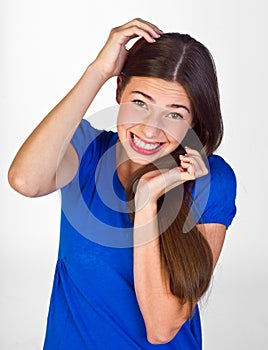 Teen girl with funny expression