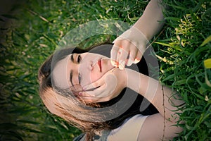 Teen girl in grass 3