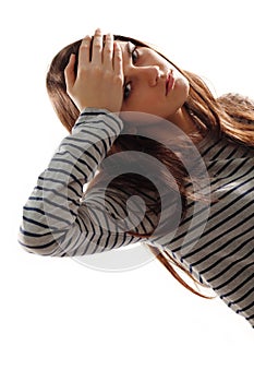 Teen girl with headache and high temperature