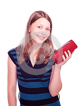 Teen girl holding cosmetician