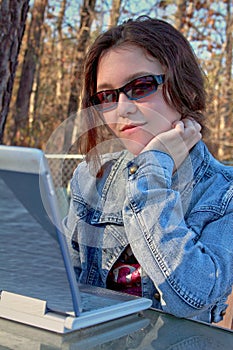 Teen girl laptop