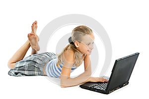 Teen girl with laptop