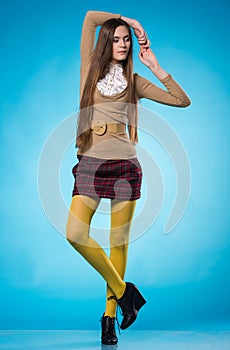 Teen girl with long straight hair