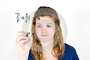 Teen girl math photo
