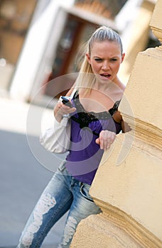 Teen girl with mobile phone