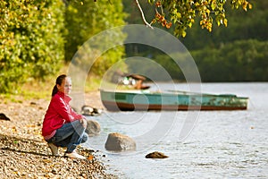 Teen-girl near the river