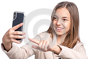 Teen girl with phone