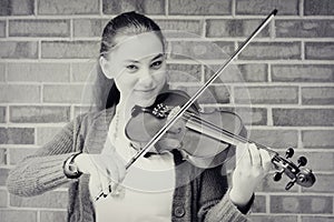 Teen Girl Playing Violin