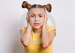 Teen girl portrait in studio