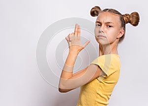 Teen girl portrait in studio