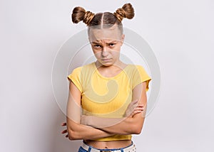 Teen girl portrait in studio