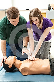 Teen Girl Practices CPR