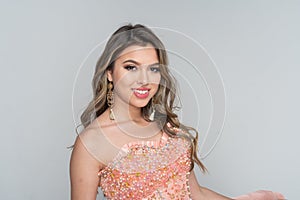 Teen Girl In Quinceanera Dress