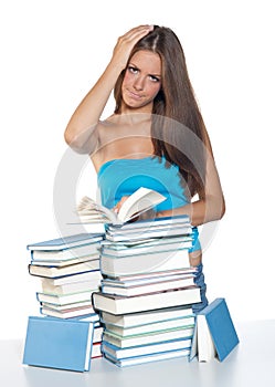 Teen girl reading book