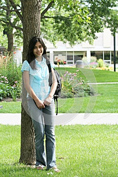 Teen girl ready for school