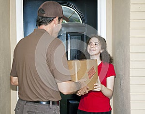 Teen Girl Receives Delivery