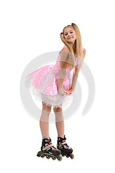 Teen girl in roller blades