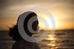 Teen girl on the seashore