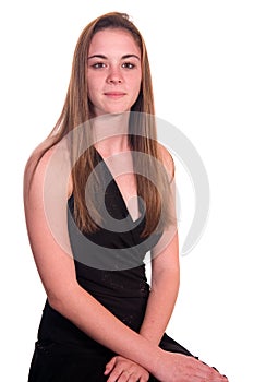 Teen Girl seated attentive