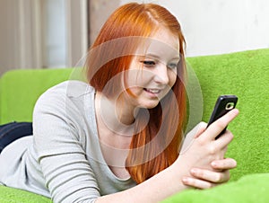 Teen girl sends SMS