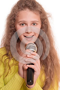 Teen girl singing