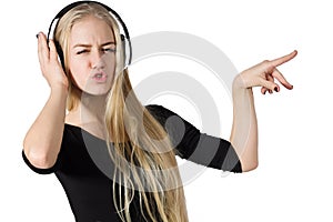Teen Girl Singing Isolated on White Background