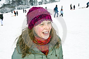 Teen Girl in snow-covered landscape