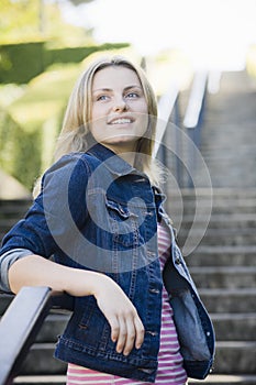 Teen Girl on Stairway