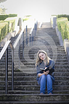 Teen Girl on Stairway