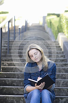 Teen Girl on Stairway