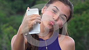 Teen Girl Taking Selfies