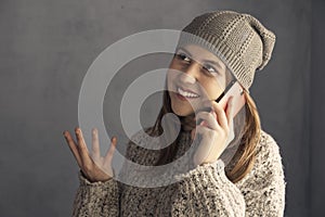 Teen girl using a smartphone
