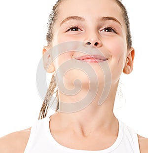 Teen girl on white