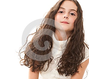 Teen girl on white