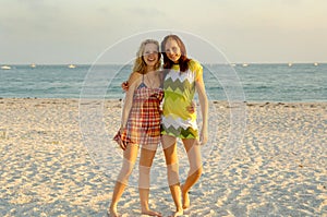 Teen girls at beach