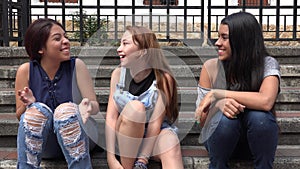 Teen Girls Laughing And Having Fun