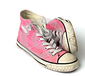 Teen girls pink sneakers