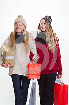 Teen girls shopping for gifts