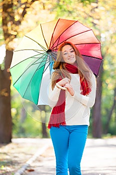 Teen girlwith umbrella