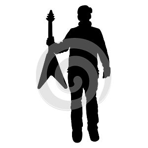 Teen Guitar Player - Silhouette