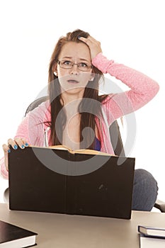 Teen with hand in hair stressed