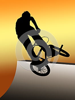 Teen jumping with bmx bike