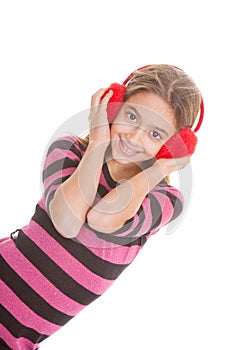Teen listening music