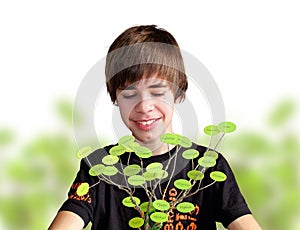 Teen Making a Family Tree