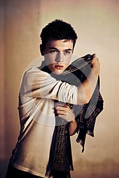 Teen Male with Scarf