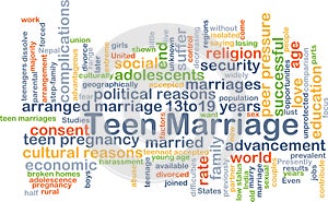 Teen marriage background concept