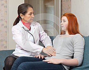 Teen patient during medical examination