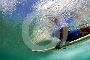 Teen Surfer Duckdiving