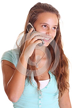 Teen talking on cell phone